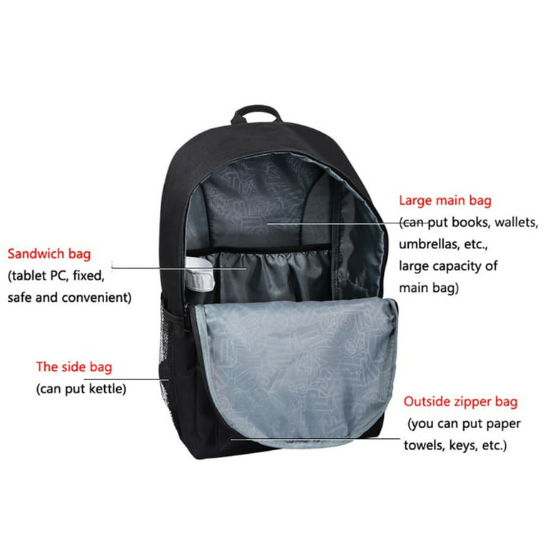 Luminous Backpack Large Volume Folder with USB Charging Port and Audio Line Shoulder Bag 